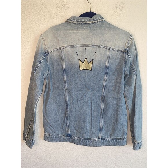 New Mavi jean jacket patches 90s 80s KARLA Sequin retro L Heart city - Picture 6 of 11